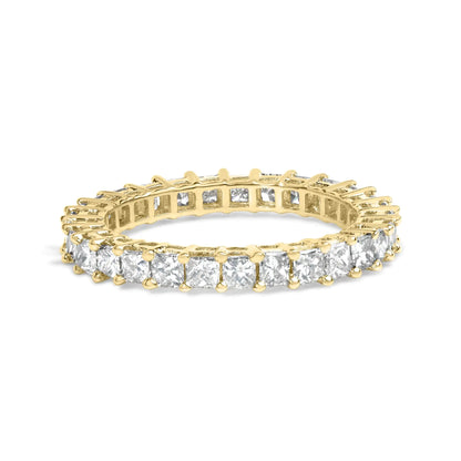 14K Yellow Gold 2.00 Cttw Shared Prong Set Princess Cut Diamond Eternity Band Ring (J-K Color, SI1-SI2 Clarity) - Ring Size 7 - Elegant Emulations