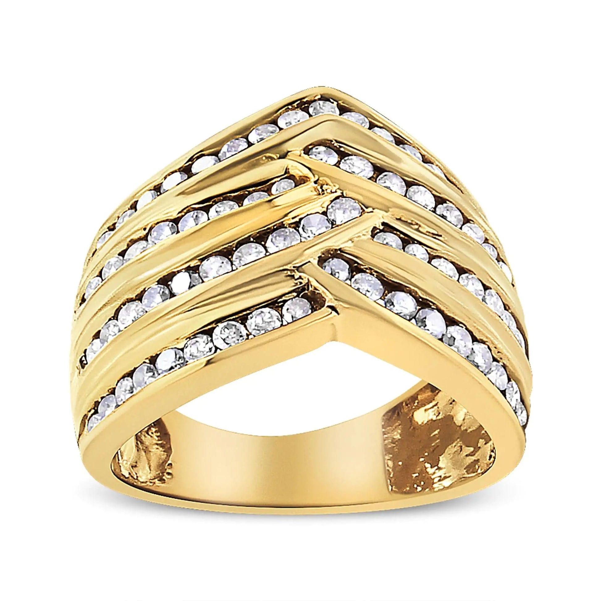 Yellow Gold Plated Silver 1.5 Ct Diamond Ring | Rings | Elegant Emulations Jewelry USA